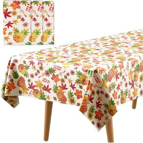 DECORLIFE 3PCS Thanksgiving Tablecloth Disposable, Friendsgiving Tablecloth, Large 54 x 108 Inch Tablecover
