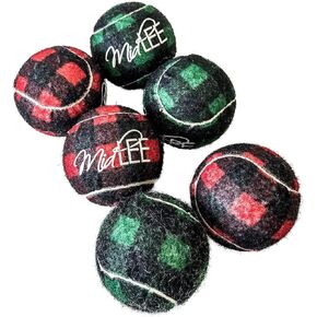 Midlee Dog Christmas Plaid Tennis Balls (Standard)