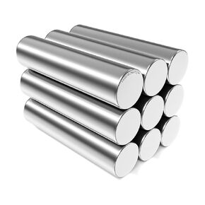 Cylinder 1/4x1 Magnets - Magnetic Pins Tacks Stick Adhesive Holder Lifter Fastener Rod Magnet N48 (10 Pack)