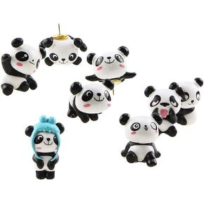 Cartoon Pushpin Combination 8 Pcs Cute Panda Thumbtacks for Feature Wall, Whiteboard, Corkboard, Photo Wall