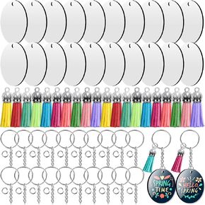 Rectangle Sublimation Keychain Blanks, 80 PCS Sublimation Blanks Products Bulk with Heat Press Transfer Double-Side Printed Keychain Blanks Tassels Key Rings for DIY Office Tag Art Craft Ornament