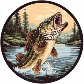 Bass Fish Stamped Cross Stitch Kits for Beginners Easy 11CT Needlepoint Embroidery DIY Counted Cross Stitch Kits Art Craft Wall Decoration and Gift 40x40cm(2)