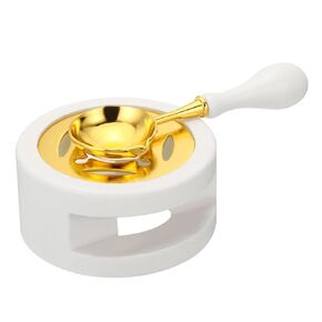 YOKIVE Wax Seal Warmer with Melting Spoon, Wax Seal Melter Furnace W Wax Melting Spoon, Fast Melting, Great for Wax Sealing Stamp (White, 1.46 x 2.95-Inch)