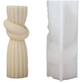 Geometric Columns Rope Knot Mold Silicone Candle Mold for Soap Wax Epoxy Resin DIY Handcraft Knotted Pillars Weeding Party Dinner Home Gypsum Ornaments Decoration (Set)