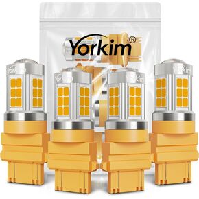 Yorkim 1157 LED Bulb Amber, 1157 led turn signal bulb, 2357 led bulb 2057 7528 BAY15D Replacement for Turn Signal Blinker Lights Side Marker Lights, Amber Yellow, pack of 2