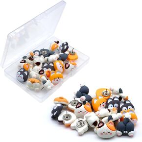 Cute Cat Dog Push Pins,20 Pcs Decorative Push Pins for Bulletin Board Cork Board Cute Animal Thumb Tacks for Wall Photo Map Pins School Office Home Decorations Supplies