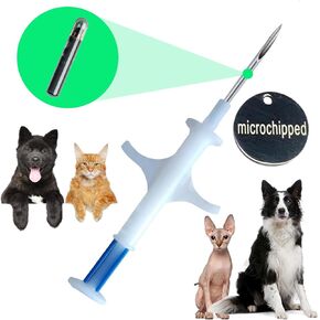 Pet ID Microchip for Dogs and Cats 1.25X7 mm RFID Injectable Transponder for Small Animal Identification International Standard with 15 Unique ID Numbers
