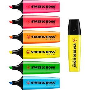 STABILO BOSS Original Highlighter Pens Highlighter Markers - Bumper Pack of 7 - Neon