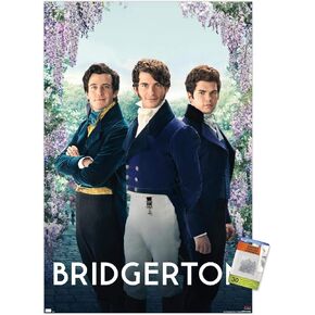 Trends International Netflix Bridgerton - ملصق حائط السادة، 22.37 بوصة × 34.00 بوصة، حزمة الملصق ودبابيس الدفع