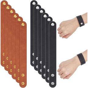 OLYCRAFT 12pcs Blank Leather Bracelets 8.7 inch Two Snap Leather Bracelets 1 Inch Wide Adjustable Blank Leather Cuff Bracelet DIY Craft Wristbands Leather Wristband for DIY Craft Jewelry Making