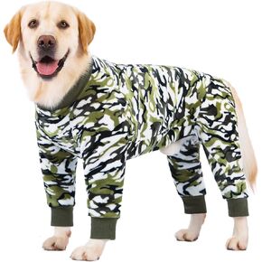 Dog Recovery Suit After Surgery Dog Onesie,Anti-Shedding Dog Pajamas,Dog Jumpsuit Coat Lightweight for Medium Large Dog_36(Green Camouflage)