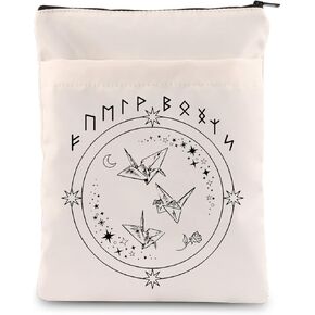 CHOORO Wizard Book Sleeve Witchy Aesthetic Wizarding Bookish Gifts Book Lover Gift Bookworm Book Bag for Reader Writer Librarian (paper cranes-b)
