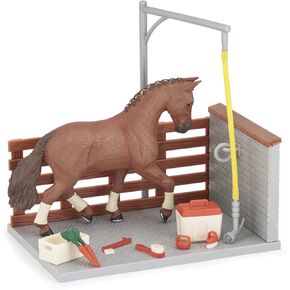 Papo - Playset - Wash Box and Accessories - 60116 - Horses - Animals - Collectible - for Children - Suitable for Boys and Girls- from 3 Years Old