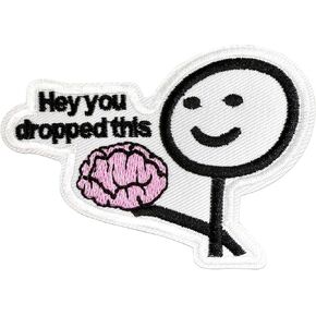 Funny Embroidered Iron on Patch, Hey You Dropped This Embroidered Patches, Humor Morale Patch Sew on for Clothing, Hats, Vests, Jackets, Backpacks
