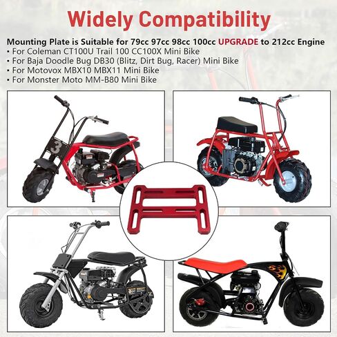 AKSGKGQ لوحة محرك قابلة للتعديل من الألومنيوم للدراجة الصغيرة، Go Kart، Coleman 100، Doodlebug DB30 للمحركات الصغيرة ذات 4 أشواط Predator 212، Tecumseh، Honda، Tilloson 212 in Kuwait