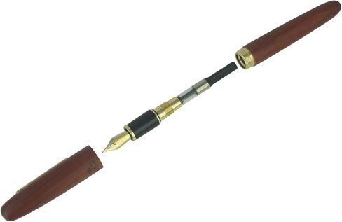 Jinhao 9036 Wooden Vintage Fountain Pen, Cherry wood Antique Natural Pens, Fine Nib With Refillable Ink Converter, Handcrafted Collection Gift Case Set in Kuwait