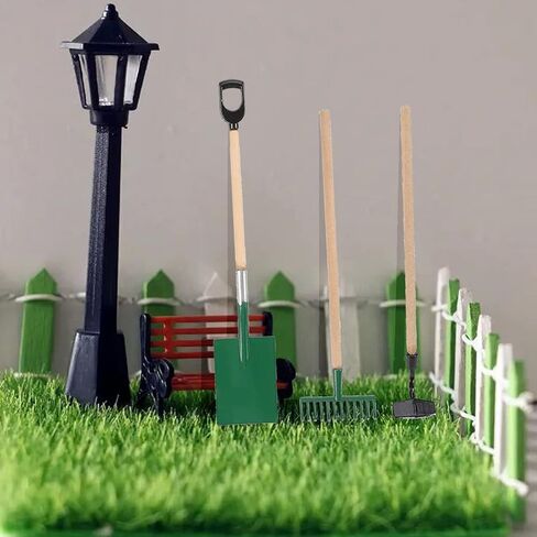 مجموعة أدوات حديقة بيت الدمى المصغرة 16 قطعة من كايواي، حديقة بيت الدمى المصغرة، مجرفة الحديقة، مكنسة لأدوات حديقة منزل الجنية المصغرة in Kuwait
