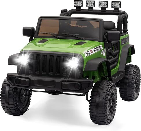 12V Ride on Truck Car Kids Electric Vehicles with Remote Control, 2 Speeds, Spring Suspension, LED Headlight, Bluetooth, Music, Battery Powered Kids Car to Drive, White in Saudi Arabia