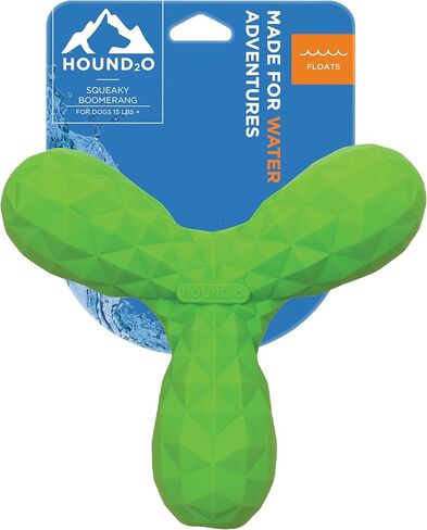 ألعاب Hound2O للكلاب - لعبة بوميرانج ذات صوت صرير، باللون الأخضر - لعبة قوية وجذابة وتفاعلية لجميع السلالات - مضغ، مطاردة، وجلب - مواد متينة غير سامة تطفو - سهلة التنظيف للعب في الهواء الطلق in Saudi Arabia