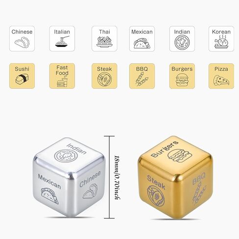 Food Dice, Food Decider Dice, Exchange Dice, Stocking Stuffers for Wife, Wife Stocking Stuffers, Stocking Stuffers, Christmas Stocking Stuffers, Anniversary for Men Women Him Her Funny Gifts in Kuwait