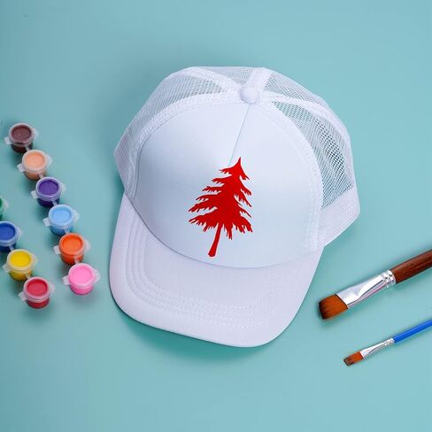 Yookat 6 Pieces Kids White Baseball Cap Hat DIY Baseball Hat Polyester Medium for Casual and Sports in Saudi Arabia