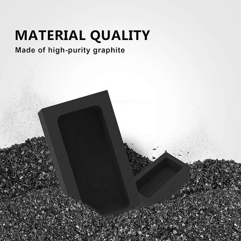 4 قطع من قوالب سبائك الجرافيت بوزن 1 كجم من Nelyrho لصب النحاس والألومنيوم والنحاس الذهبي والفضي، وأدوات تكرير ذوبان المعادن (4 × 2 × 1 بوصة)، أسود in Kuwait