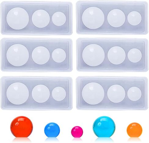3PCS Small Sphere Silicone Resin Molds, TuNan Ball Epoxy Resin Casting Mould for Necklace Pendant Earring Jewelry Making DIY Art Craft in Kuwait
