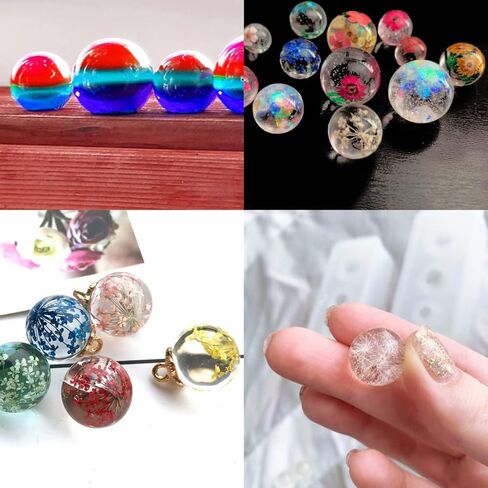 3PCS Small Sphere Silicone Resin Molds, TuNan Ball Epoxy Resin Casting Mould for Necklace Pendant Earring Jewelry Making DIY Art Craft in Kuwait