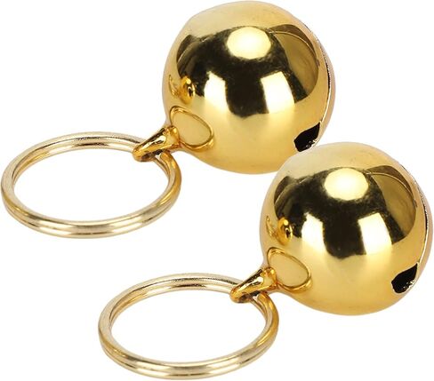 YYOYY 2pcs Pets Copper Bells, Anti Lost Pet Collar Decoration Bells Hanging Ring Bells Decoration, Crisp Sound Round Pet Collar Accessories Dog Cat Tag Clips, for Dog Cat (Silver) in Saudi Arabia