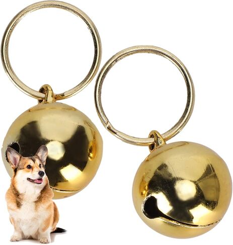 YYOYY 2pcs Pets Copper Bells, Anti Lost Pet Collar Decoration Bells Hanging Ring Bells Decoration, Crisp Sound Round Pet Collar Accessories Dog Cat Tag Clips, for Dog Cat (Silver) in Saudi Arabia