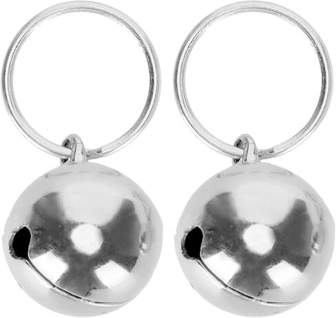 YYOYY 2pcs Pets Copper Bells, Anti Lost Pet Collar Decoration Bells Hanging Ring Bells Decoration, Crisp Sound Round Pet Collar Accessories Dog Cat Tag Clips, for Dog Cat (Silver) in Saudi Arabia