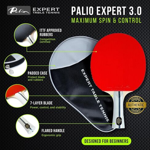 Palio Expert 3.0 Table Tennis Racket & Case - ITTF Approved, Beginner Ping Pong Bat in Saudi Arabia