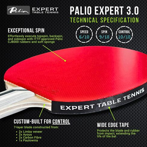 Palio Expert 3.0 Table Tennis Racket & Case - ITTF Approved, Beginner Ping Pong Bat in Saudi Arabia