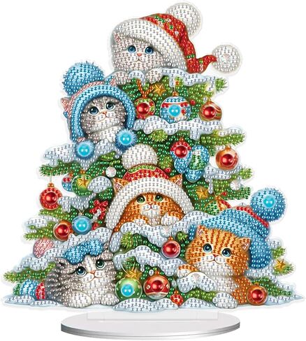 5D Diamond Art Painting Ornaments Kits Christmas Wreath, DIY Diamond Art Painting Desktop Ornament, Special Shaped Crystal Rhinestone Diamond Art Table Top Home Office Christmas Decor (24.1x23.5cm) in Kuwait