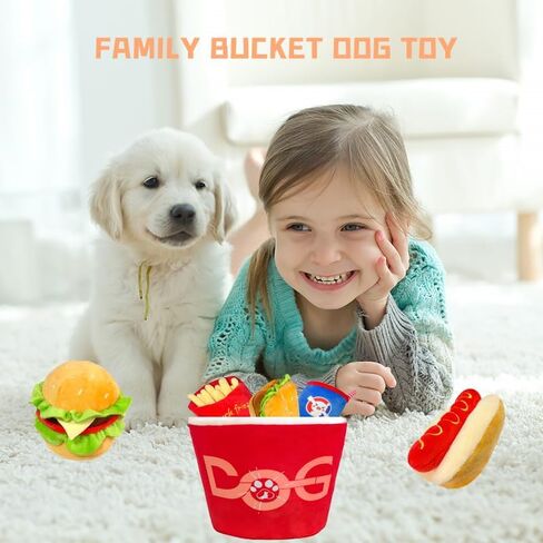 Dog Toy Squeaky Dog Toys,Interactive Dog Toys Dog Chew Toys Stuffed Dog Teething Toys for Large Medium Small Dog,Fast Food Dog Toys Squeaky Toys Dog Toys to Keep Them Busy (Hot Dog) in Kuwait