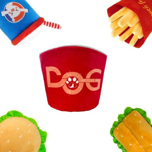 Dog Toy Squeaky Dog Toys,Interactive Dog Toys Dog Chew Toys Stuffed Dog Teething Toys for Large Medium Small Dog,Fast Food Dog Toys Squeaky Toys Dog Toys to Keep Them Busy (Hot Dog) in Kuwait