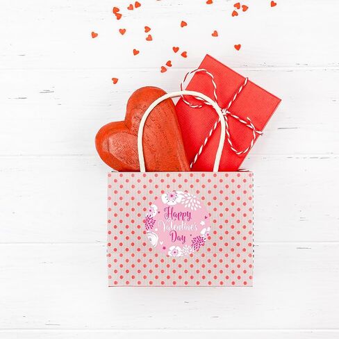 Andaz Press 2 Inch Round Valentine Flower Stickers, Large Pink Happy Valentines Day Stickers, Valentine Stickers, Happy Valentine's Day Labels, 40 Pack Valentines Day Stickers for Kids in Kuwait