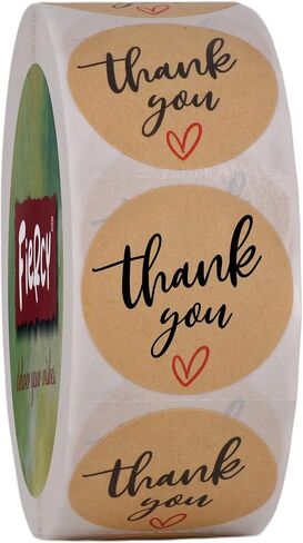 (3 Sizes-1") Kraft Thank You Stickers 1 inch, Thank You Labels Roll, 500 Brown Kraft Paper Thank You Stickers Small Business, Thank You for Your Order Stickers, Kraft Stickers for Handmade in Saudi Arabia