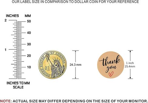 (3 Sizes-1") Kraft Thank You Stickers 1 inch, Thank You Labels Roll, 500 Brown Kraft Paper Thank You Stickers Small Business, Thank You for Your Order Stickers, Kraft Stickers for Handmade in Saudi Arabia
