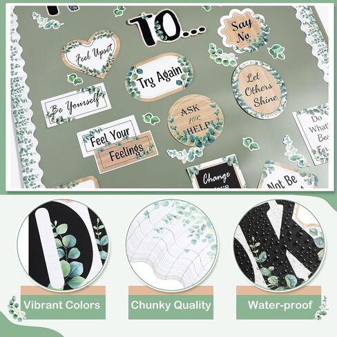 65 Pcs Affirmation Station Bulletin Board Set Motivational Posters for Classroom Classroom Mirror Decors It's Okay to Bulletin Board Boho Eucalyptus Groovy Cutout for Back to School(Groovy Style) in Saudi Arabia