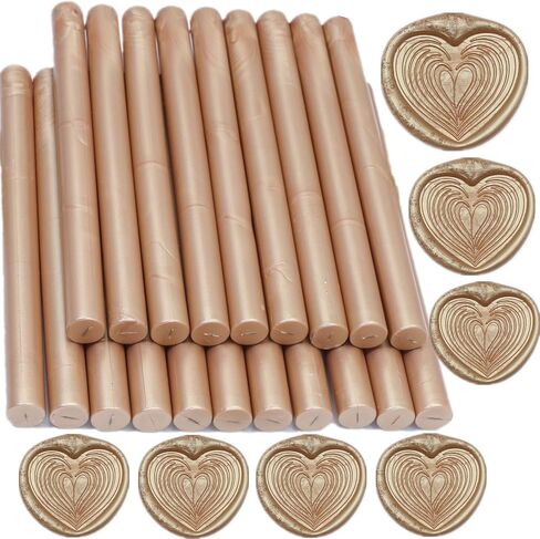 Antique Gold Wax Sealing Sticks, ONWINPOR 20 Pcs Glue Gun Wax Seal Sticks for Wax Seal Stamp, Antique Gold Wax Seal Sticks for 0.43'' Glue Gun Wax Sealing Sticks (Antique Gold) in Saudi Arabia