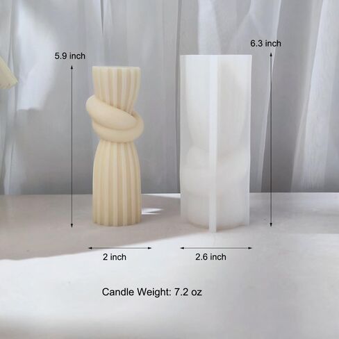 Geometric Columns Rope Knot Mold Silicone Candle Mold for Soap Wax Epoxy Resin DIY Handcraft Knotted Pillars Weeding Party Dinner Home Gypsum Ornaments Decoration (Set) in Saudi Arabia