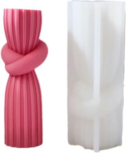 Geometric Columns Rope Knot Mold Silicone Candle Mold for Soap Wax Epoxy Resin DIY Handcraft Knotted Pillars Weeding Party Dinner Home Gypsum Ornaments Decoration (Set) in Saudi Arabia