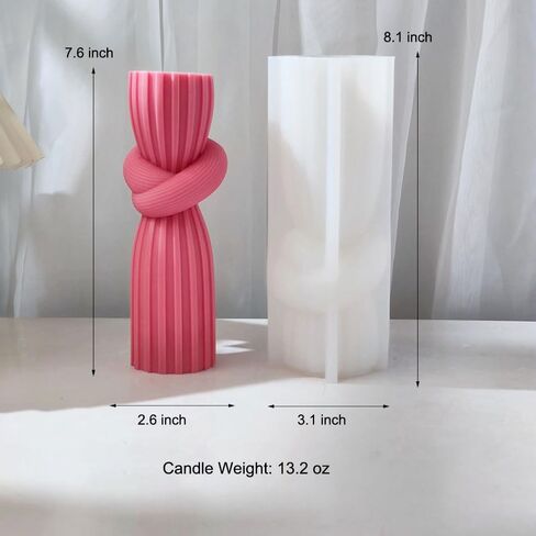 Geometric Columns Rope Knot Mold Silicone Candle Mold for Soap Wax Epoxy Resin DIY Handcraft Knotted Pillars Weeding Party Dinner Home Gypsum Ornaments Decoration (Set) in Saudi Arabia