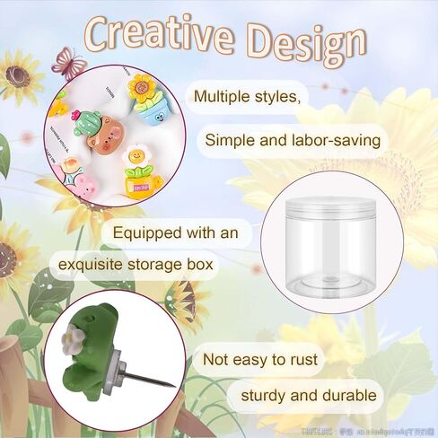 30 PCS Cute Push Pins, Plants Succulent Push Pins, Decorative Push Pins for Bulletin Board, Photo Wall, Whiteboard, Cork Board, Map,Office or Home (Multiple Styles) in Saudi Arabia
