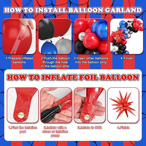 Spider 3rd Birthday Decorations for Boys, Royal Blue Black Red Silver Balloon Garland Arch Kit with 40 Inch Red Number 3 Balloon Tower, Spider 3rd Birthday Balloons for Kids Superhero Theme Party in Saudi Arabia