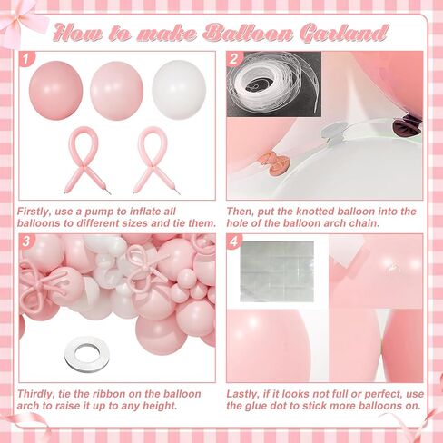 Pink Balloon Arch Kit, 145Pcs Baby Shower Birthday Decor in Saudi Arabia