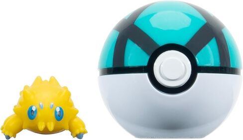 Pokémon PKW3632 - Clip'n'Go Poké Ball - Cotton Cord & Netball, Official Pokéball with 5 cm Figure in Saudi Arabia