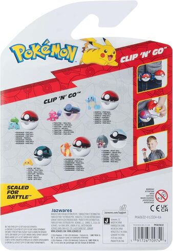 Pokémon PKW3632 - Clip'n'Go Poké Ball - Cotton Cord & Netball, Official Pokéball with 5 cm Figure in Saudi Arabia