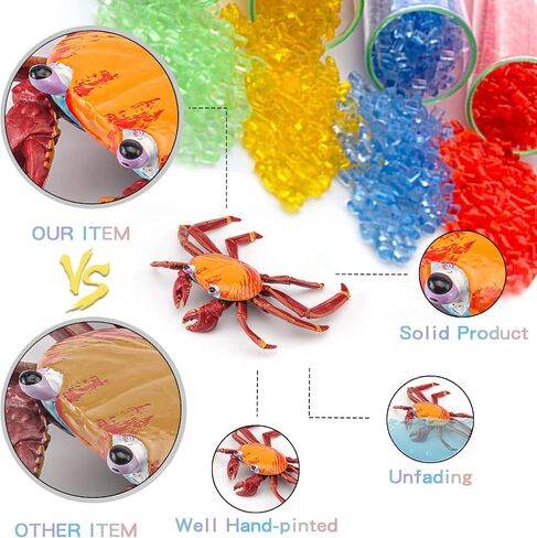 LC JoyCre Hermit Crab Toys Plastic Crab Figurine 5 Inch Sea Creatures Toys for Kids Crab Decor for Collection Realistic Sea Life Animals Figure Model in Saudi Arabia